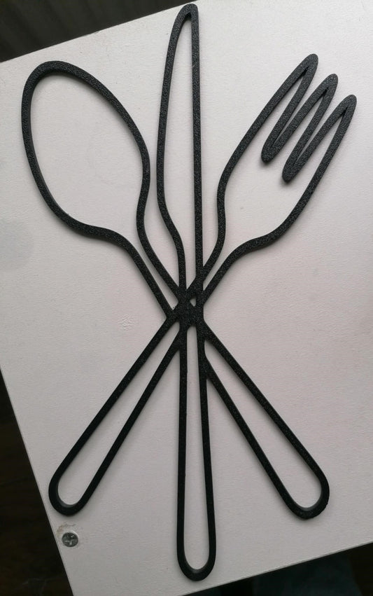 Minimalist Cutlery Trio – Kitchen Silhouette Wall Art