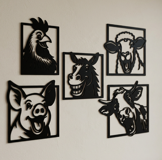 Happy Farmyard Faces Wall Art