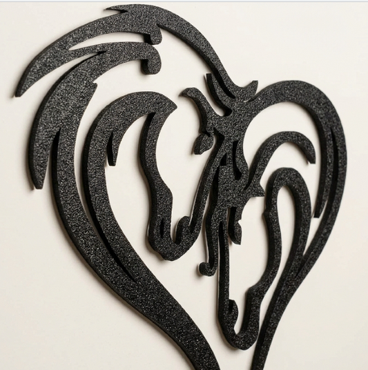 Horse Heart Silhouette Wall Art