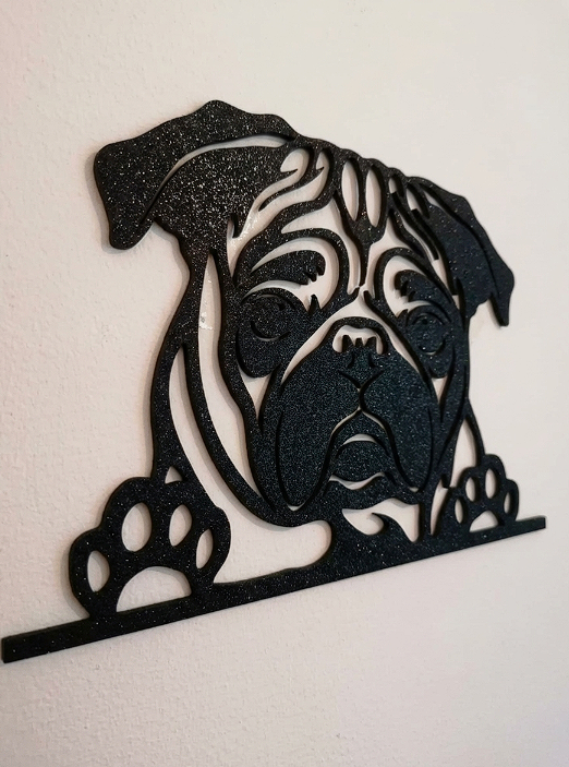 Pug Silhouette Wall Art