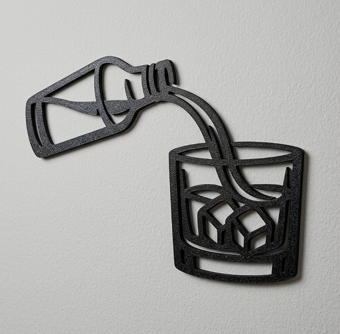 The Whiskey Pour – Modern 3D Printed Wall Art