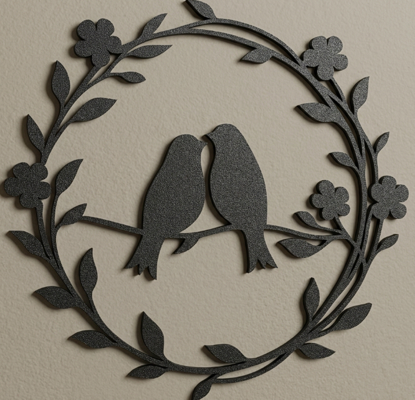 Birds Couple Love Wreath Wall Art
