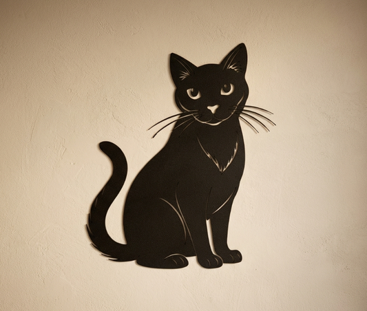 Black Cat Silhouette Wall Art