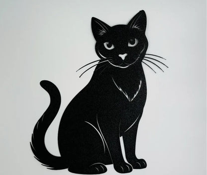 Black Cat Silhouette Wall Art