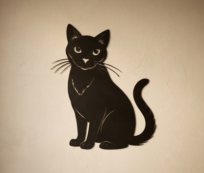 Black Cat Silhouette Wall Art