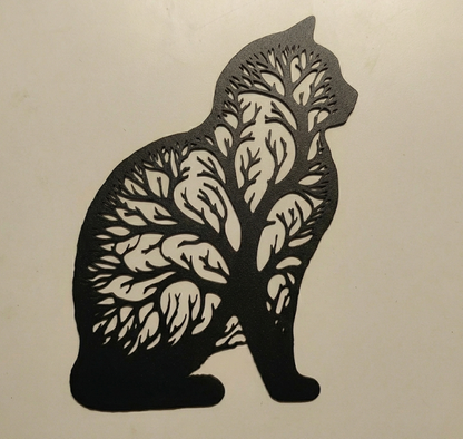 Cat Tree Silhouette Wall Art