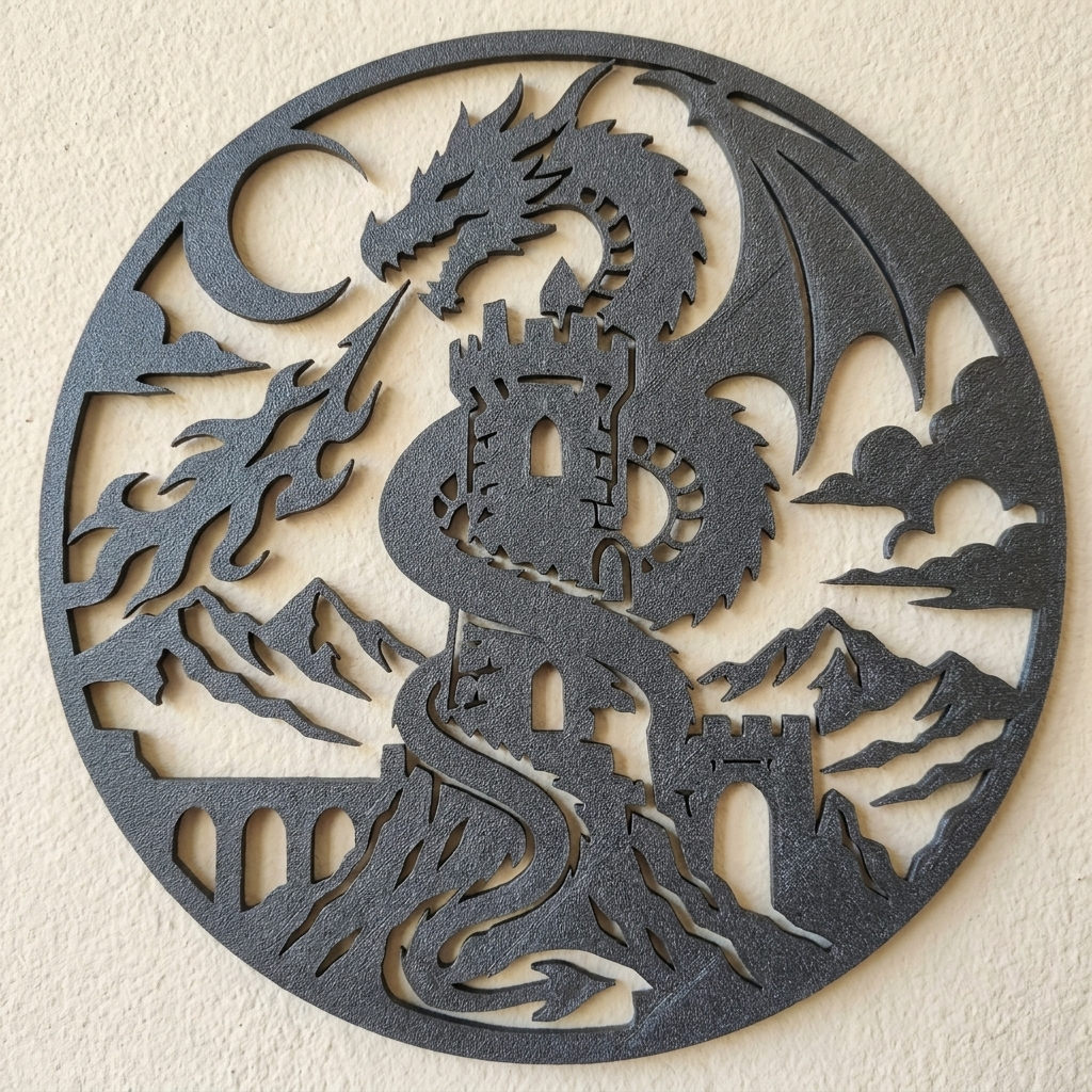 Dragon & Castle Fantasy Wall Art