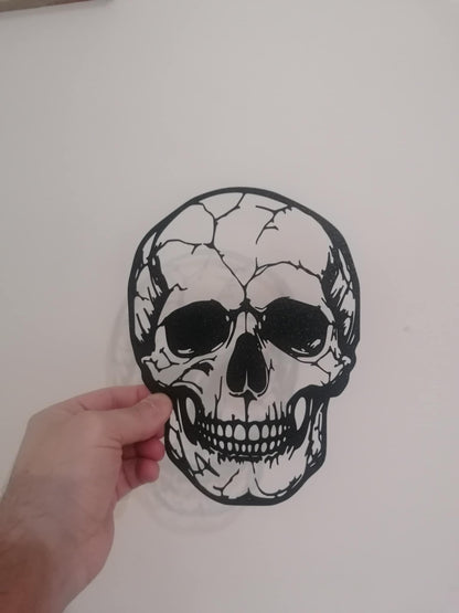 Cracked Skull Silhouette Wall Art