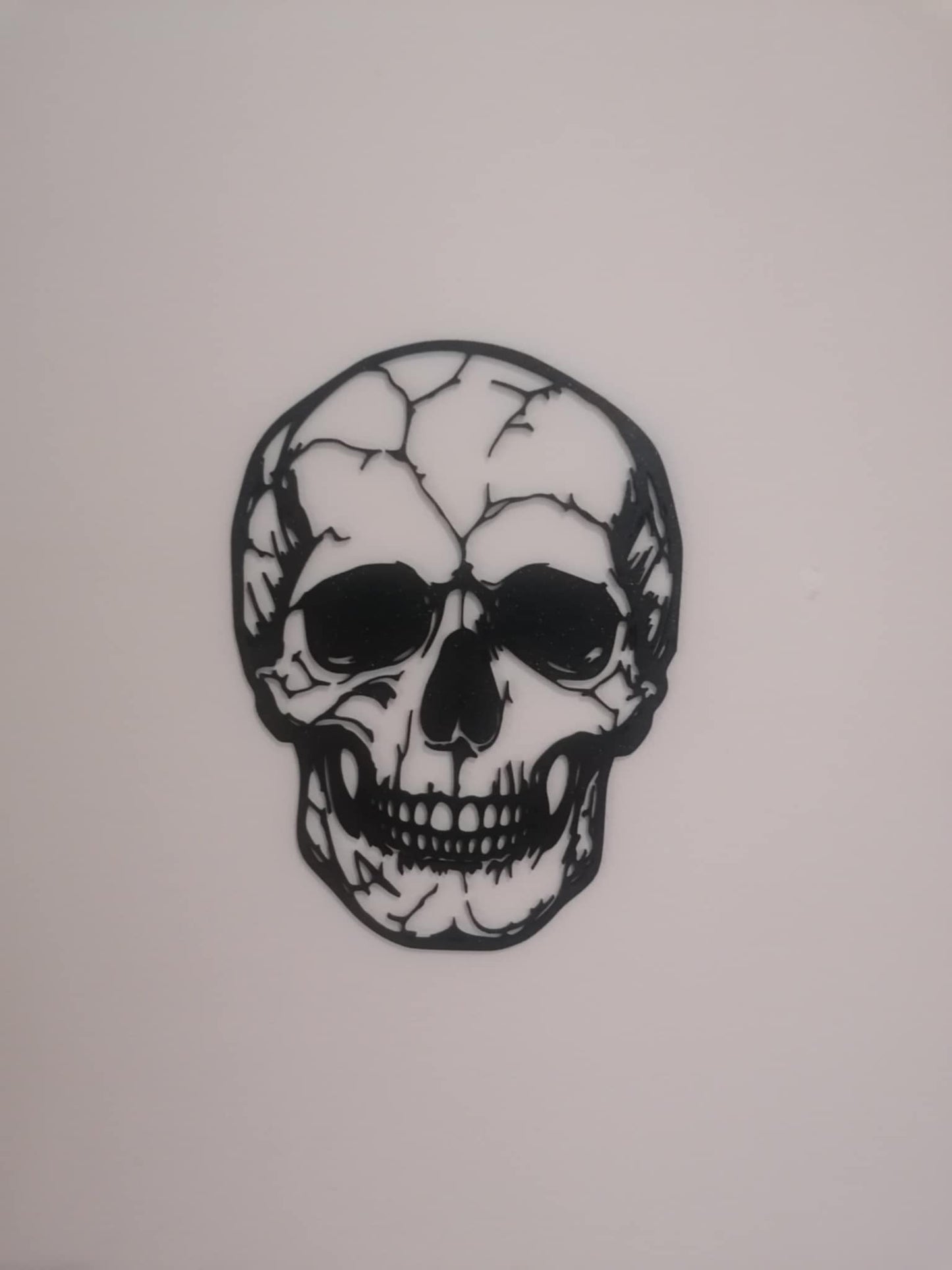 Cracked Skull Silhouette Wall Art