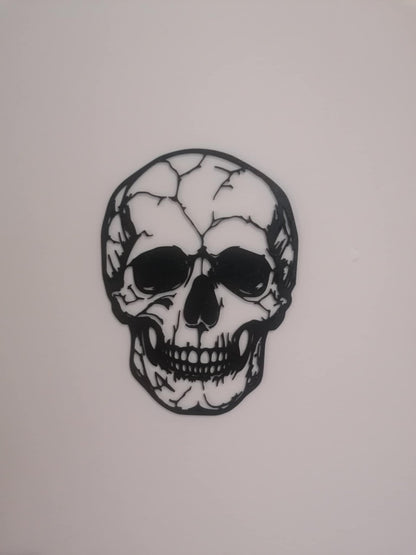 Cracked Skull Silhouette Wall Art