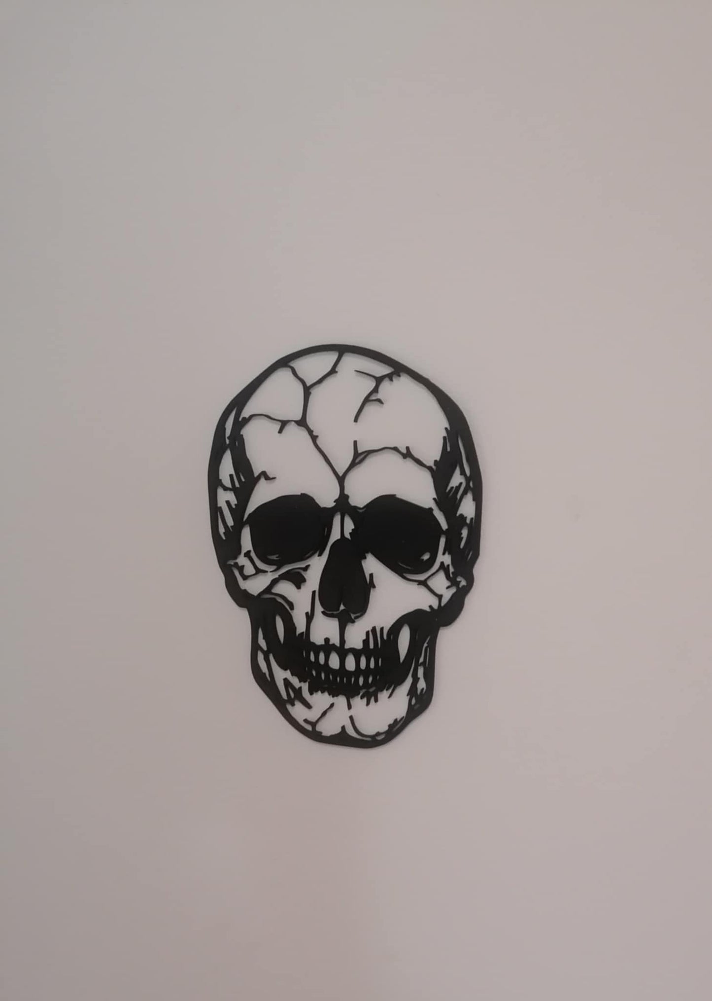 Cracked Skull Silhouette Wall Art