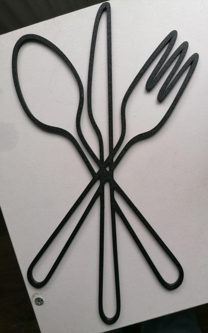 Minimalist Cutlery Trio – Kitchen Silhouette Wall Art