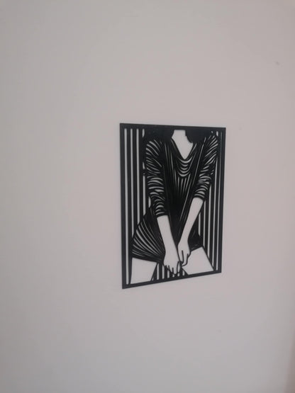 Draped Figure Silhouette Wall Art