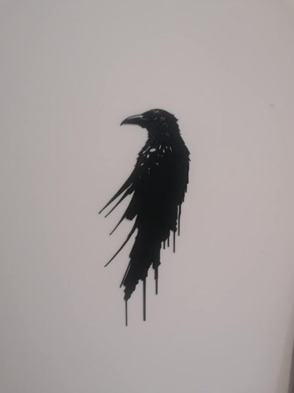 Dripping Raven Silhouette Wall Art