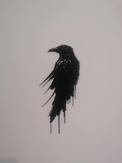 Dripping Raven Silhouette Wall Art
