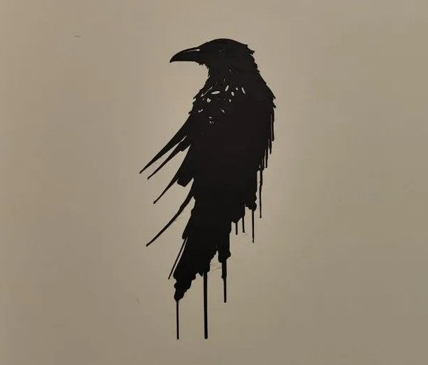 Dripping Raven Silhouette Wall Art