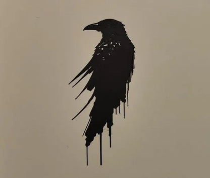 Dripping Raven Silhouette Wall Art