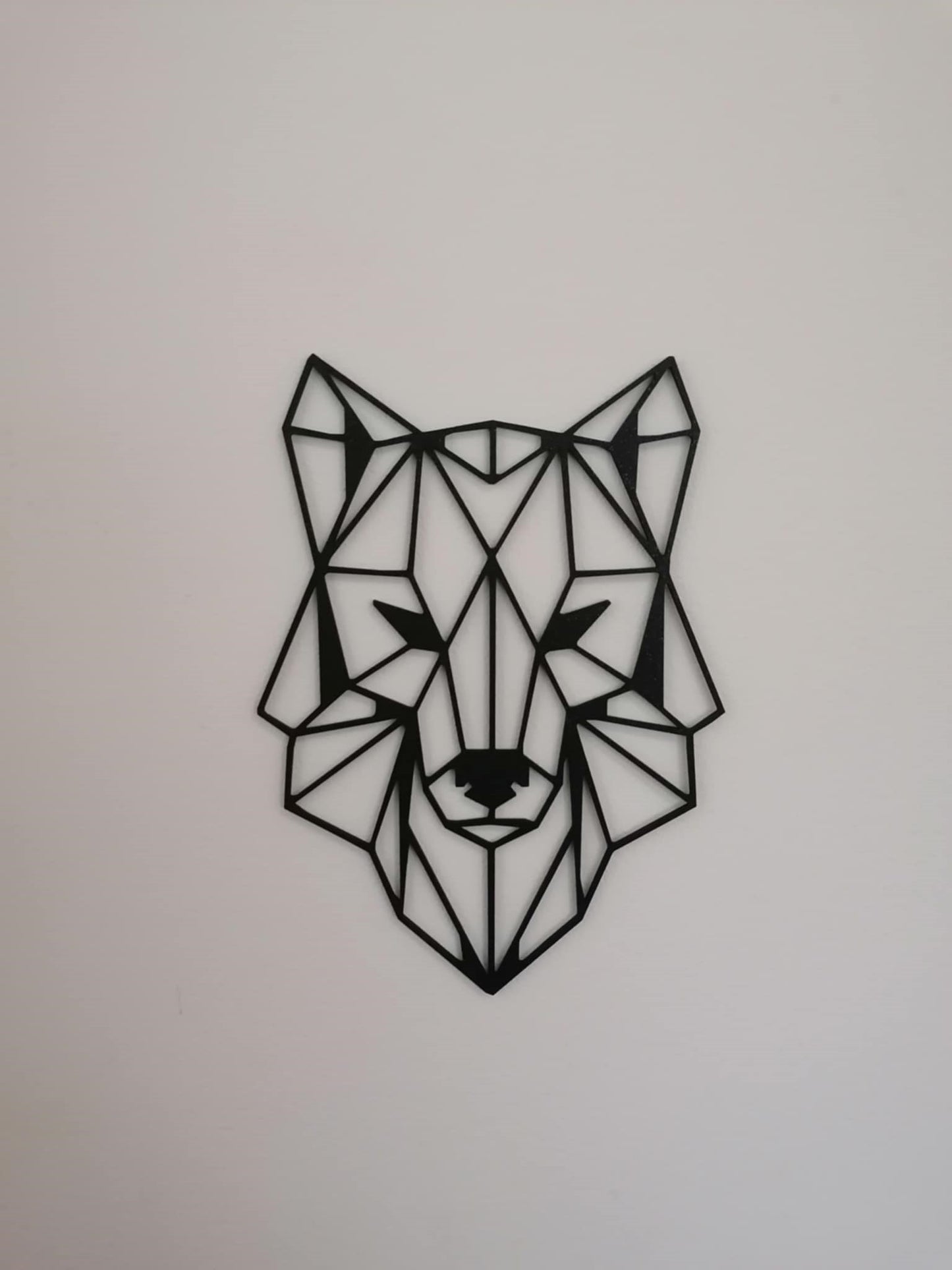 Geometric Wolf Head Silhouette Wall Art