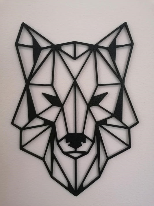 Geometric Wolf Head Silhouette Wall Art
