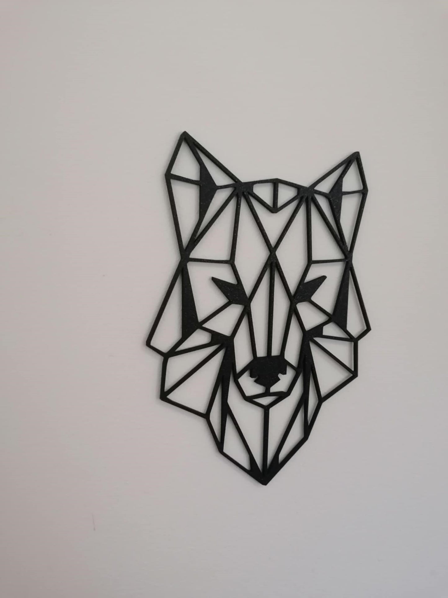 Geometric Wolf Head Silhouette Wall Art