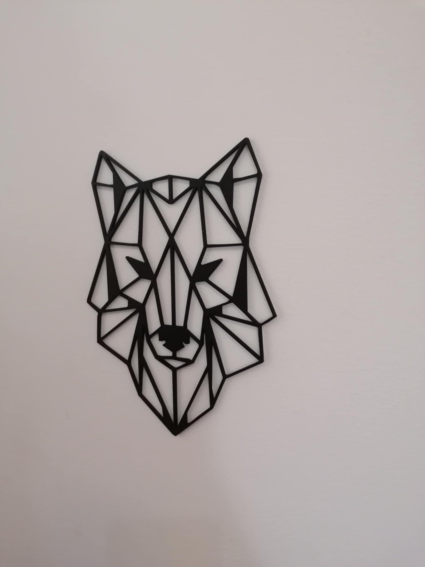 Geometric Wolf Head Silhouette Wall Art