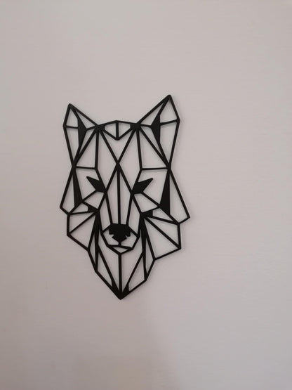 Geometric Wolf Head Silhouette Wall Art