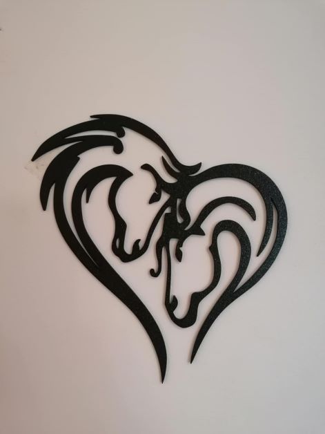 Horse Heart Silhouette Wall Art