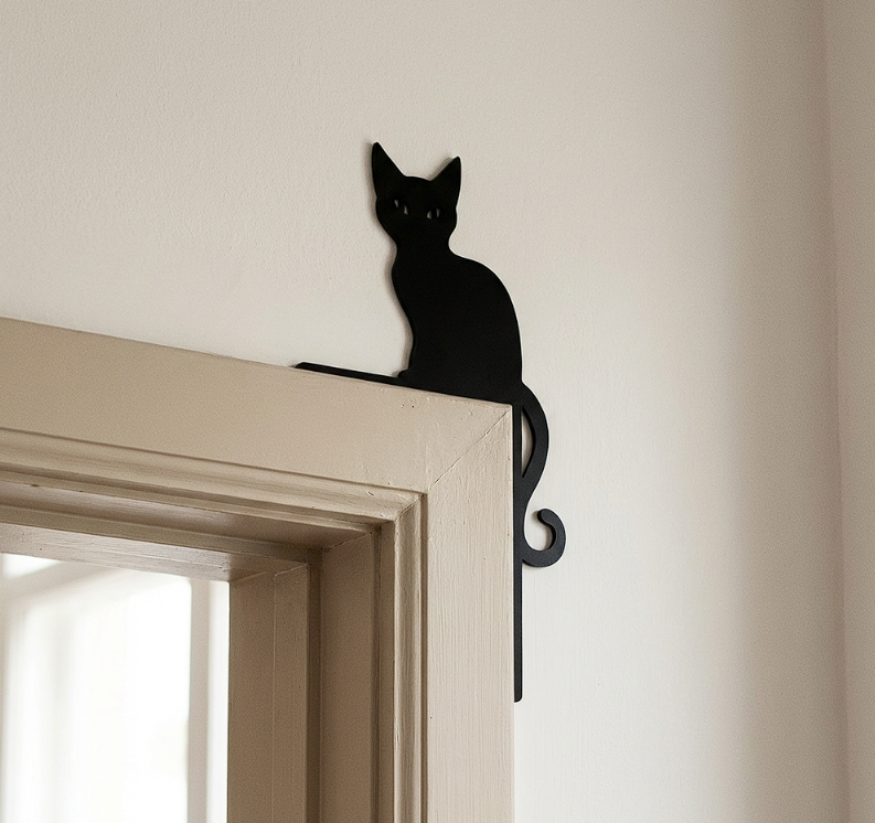 Kitten Silhouette Corner Wall Art