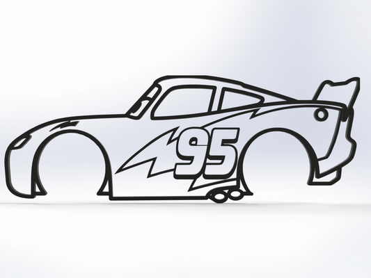 Lightning McQueen Silhouette Wall Art