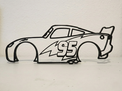 Lightning McQueen Silhouette Wall Art