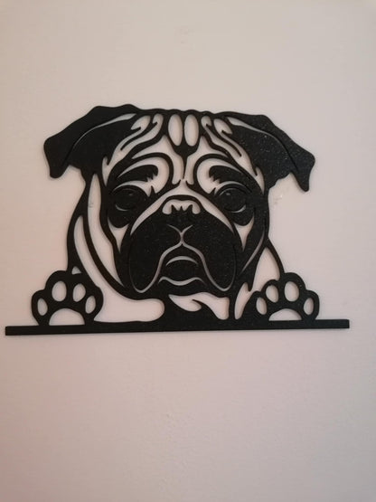Pug Silhouette Wall Art