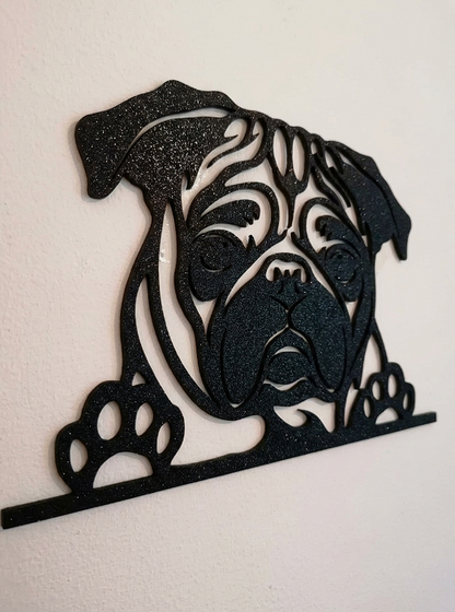 Pug Silhouette Wall Art