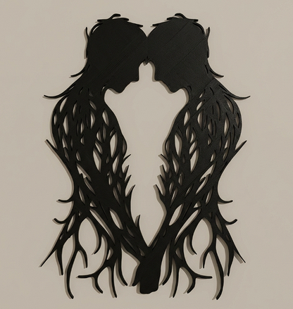 Rooted Lovers Silhouette Wall Art