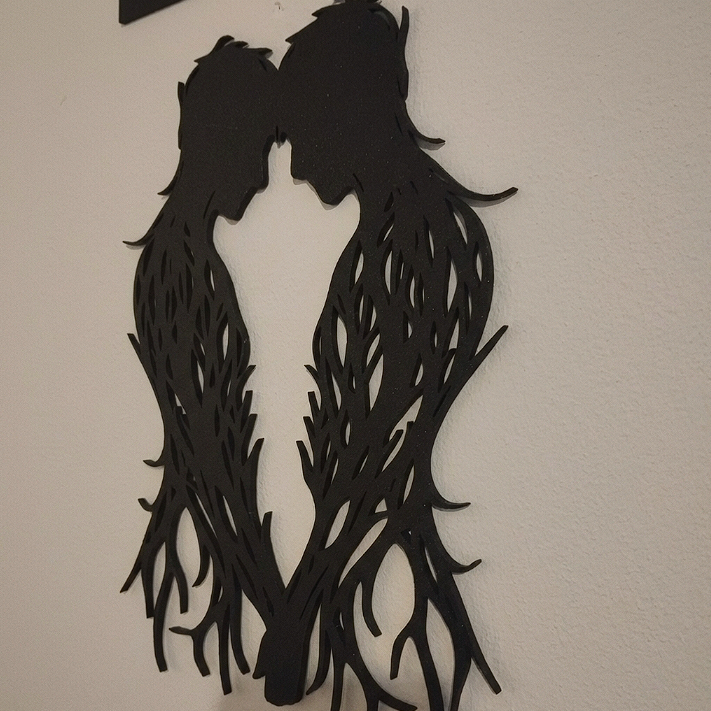 Rooted Lovers Silhouette Wall Art