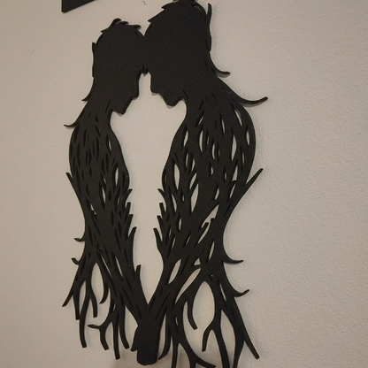 Rooted Lovers Silhouette Wall Art