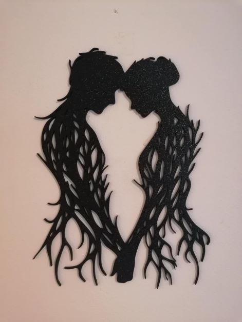 Rooted Lovers Silhouette Wall Art