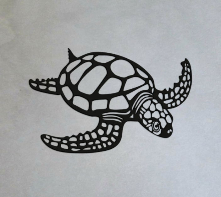 Artistic Sea Turtle - Silhouette Wall Art