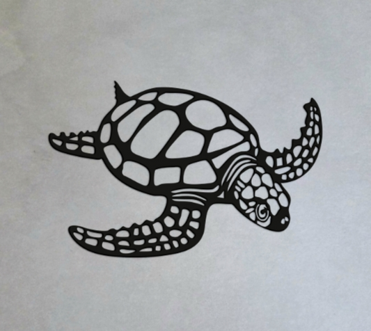 Artistic Sea Turtle - Silhouette Wall Art