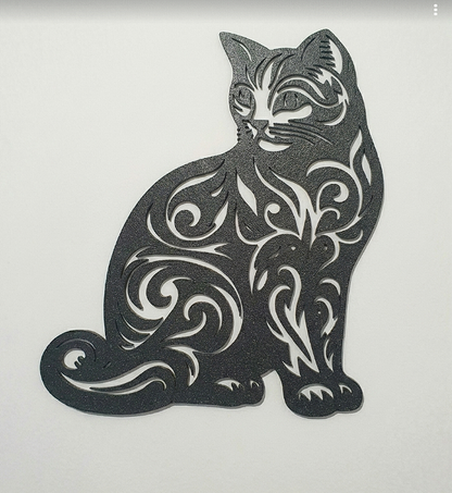 Tribal Cat Silhouette Wall Art