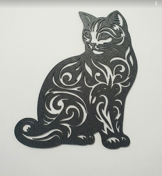 Tribal Cat Silhouette Wall Art