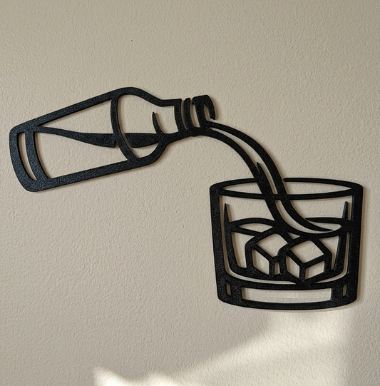 The Whiskey Pour – Modern 3D Printed Wall Art