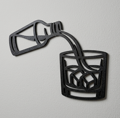The Whiskey Pour – Modern 3D Printed Wall Art