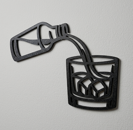 The Whiskey Pour – Modern 3D Printed Wall Art