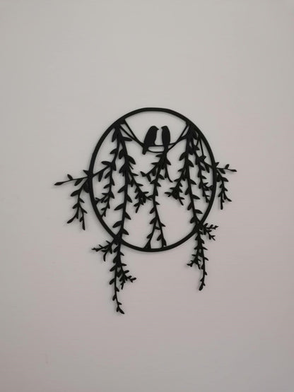 Willow Circle Bird Silhouette Wall Art