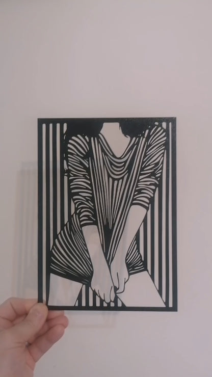 Draped Figure Silhouette Wall Art