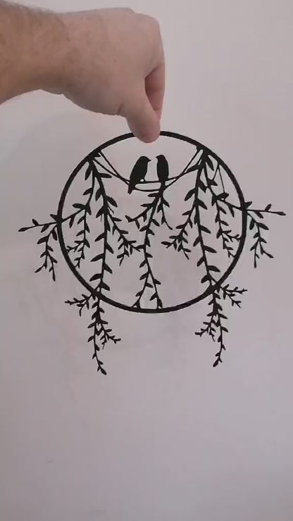 Willow Circle Bird Silhouette Wall Art