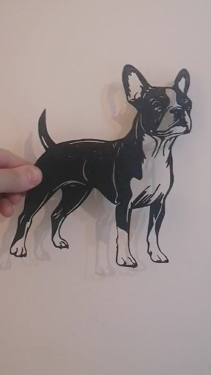 Boston Terrier Silhouette Wall Art
