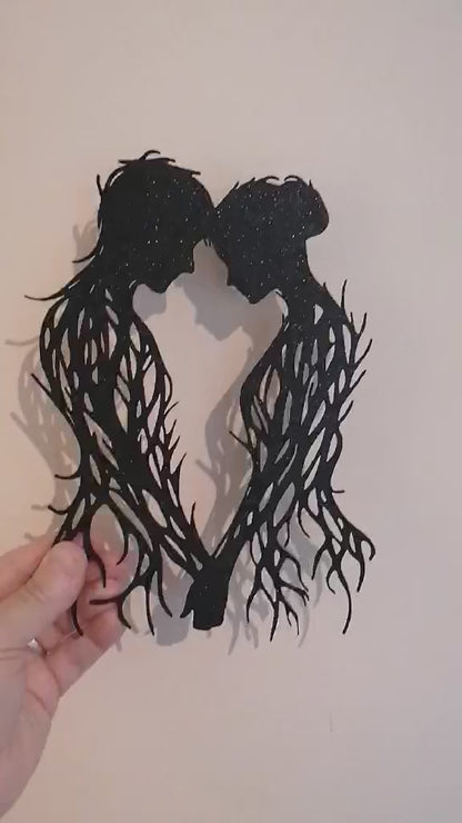 Rooted Lovers Silhouette Wall Art