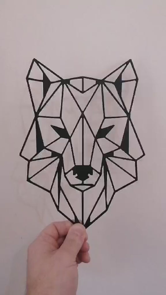 Geometric Wolf Head Silhouette Wall Art