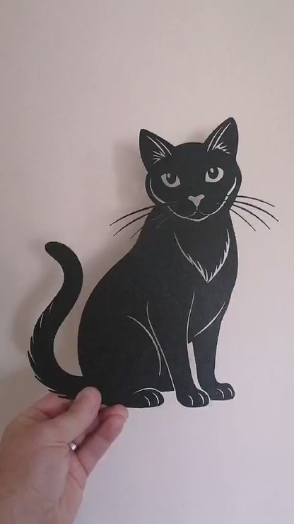 Black Cat Silhouette Wall Art